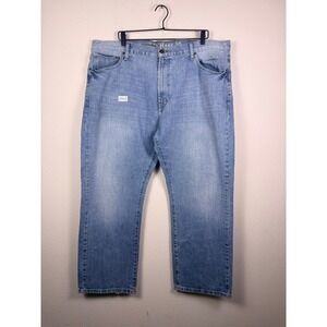 Nautica Jeans Co Mens 42x30 Light Wash Blue Denim Straight Leg Cotton Jeans